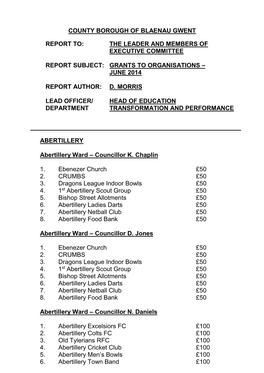 County Borough of Blaenau Gwent