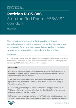Senedd Petitions Committee Report – Red Route