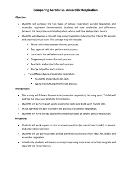 Comparing Aerobic Vs. Anaerobic Respiration