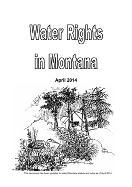 Water Rights in Montana Handbook