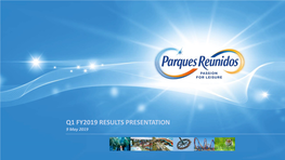 Q1 FY19 Results Presentation 2 9% Revenue Growth Achieved Year-To-April 28Th