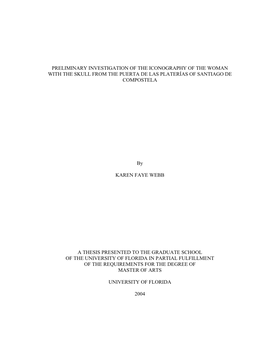 Preliminary Investigation of the Iconography of the Woman with the Skull from the Puerta De Las Platerías of Santiago De Compostela