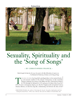 Sexuality, Spirituality and the 'Song of Songs'