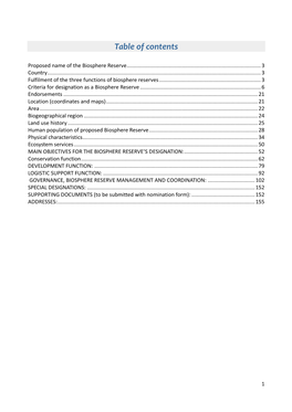 Table of Contents