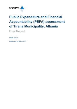 Assessment of Tirana Municipality, Albania Final Report