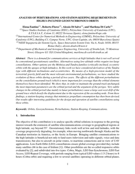 Analysis of Perturbations and Station-Keeping Requirements in Highly-Inclined Geosynchronous Orbits