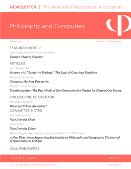 APA Newsletter on Philosophy and Computers, Vol. 18, No. 2 (Spring