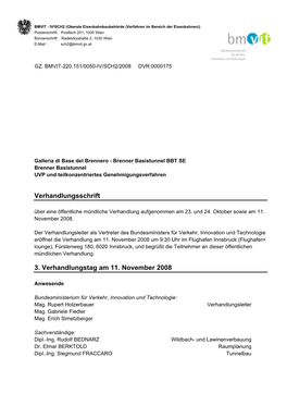 Brenner Basistunnel BBT SE Brenner Basistunnel UVP Und Teilkonzentriertes Genehmigungsverfahren