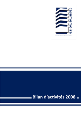 Bilan D'activités 2008