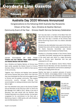 Australia Day 2020 Winners Announced Congratulations to the Following 2020 Australia Day Recipients
