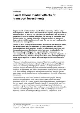 Local Labour Market Effects of Transport Investments