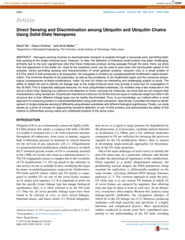 Direct Sensing and Discrimination Among Ubiquitin and Ubiquitin Chains Using Solid-State Nanopores