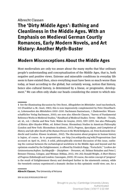 The 'Dirty Middle Ages': Bathing and Cleanliness in the Middle Ages