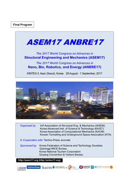 Final Program for ASEM17/ANBRE17 Congress