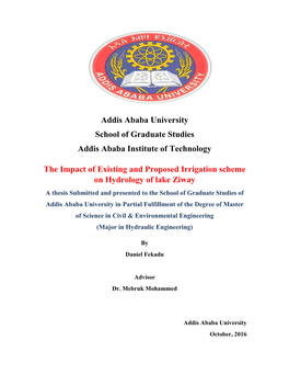 The Impact of Existing and Proposed Irrigation Scheme on Hydrology Of