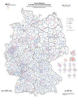Karte Der Wahlkreise Für Die Wahl Zum 19. Deutschen Bundestag