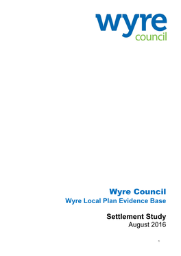 Wyre Settlement Study