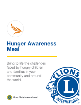 Hunger Awareness Meal