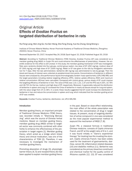 Evodiae Fructus on Targeted Distribution of Berberine in Rats