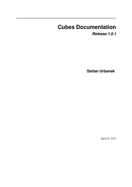 Cubes Documentation Release 1.0.1