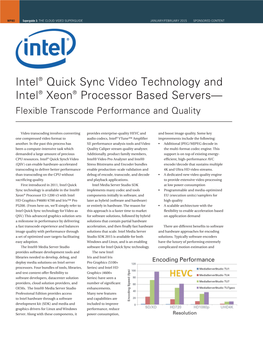Intel® Quick Sync Video Technology Guide