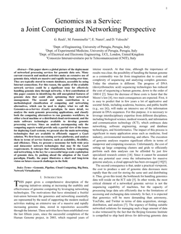 Genomics As a Service: a Joint Computing and Networking Perspective