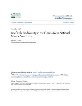 Reef Fish Biodiversity in the Florida Keys National Marine Sanctuary Megan E