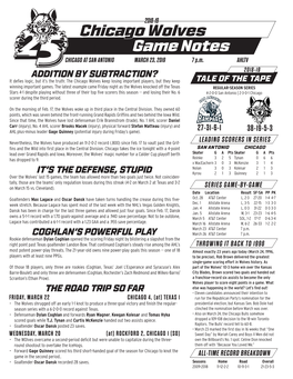 Chicago Wolves Game Notes CHICAGO at SAN ANTONIO MARCH 23, 2019 7 P.M