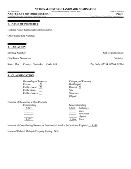 NATIONAL HISTORIC LANDMARK NOMINATION NPS Form 10-900 USDI/NPS NRHP Registration Form (Rev