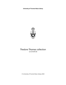 Theodore Thomas Collection: Finding