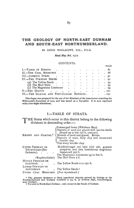 The Geology of North-East Durham and South-East Northumberland
