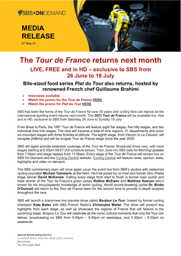 The Tour De France Returns Next Month