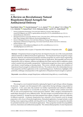 A Review on Revolutionary Natural Biopolymer-Based Aerogels for Antibacterial Delivery