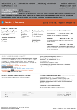 LVL - Laminated Veneer Lumber) by Pollmeier Health Product by Pollmeier Inc