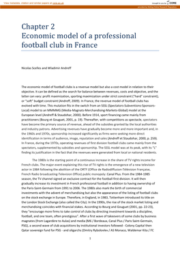 Chapter 2 Economic Model of a Professional Football Club in France