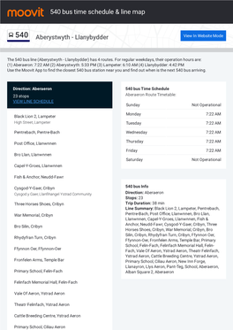 540 Bus Time Schedule & Line Route