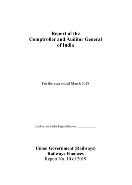 Report of the Comptroller and Auditor General of India