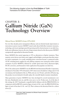 Gallium Nitride (Gan) Technology Overview