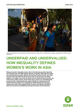 How Inequality Defines Women's Work in Asia