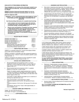 Highlights of Prescribing Information