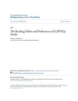 The Reading Habits and Preferences of LGBTIQ+ Youth Rachel S