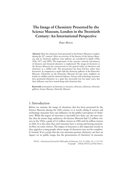 The Image of Chemistry Presented by the Science Museum, London in the Twentieth Century: an International Perspective