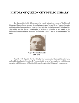 History of Quezon City Public Library