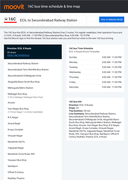 16C Bus Time Schedule & Line Route