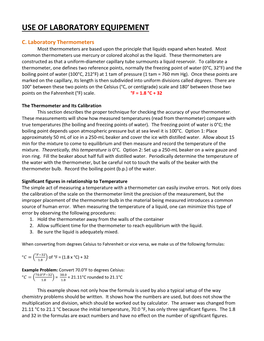 Use of Laboratory Equipement