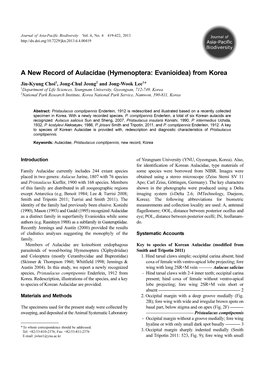 A New Record of Aulacidae (Hymenoptera: Evanioidea) from Korea