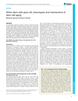 When Stem Cells Grow Old: Phenotypes and Mechanisms of Stem Cell Aging Michael B