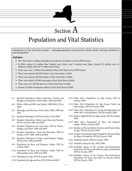 Population and Vital Statistics