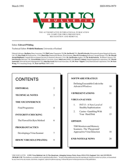 Virus Bulletin, March 1991