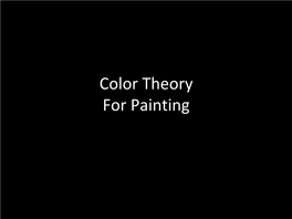 Color Theory for Painting Video: Color Perception